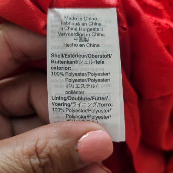 J Crew Guipure Lace Sheath Dress Red Spaghetti Strap 4 - Picture 10 of 10